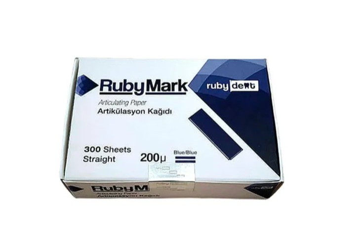 Артикуляц. бумага RubyMark  (арт9607) - прямая, синяя/синяя (200мкм, 300шт), Incidental / Турция